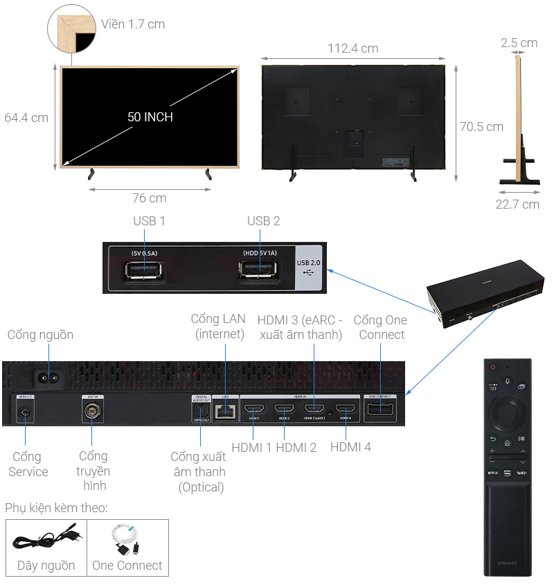 Bán dây và cục one conect tivi samsung khung tranh ls03